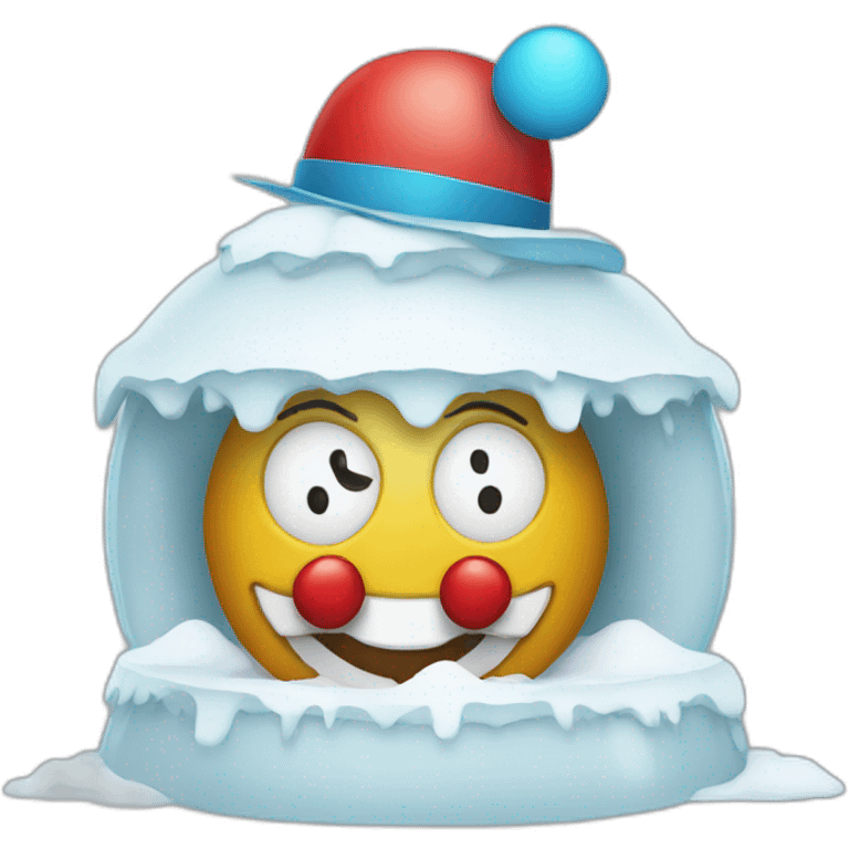 igloo with clown emoji