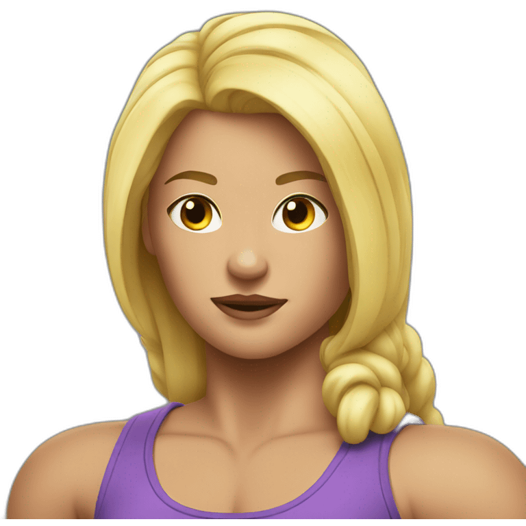 Strong muscle blonde girl emoji