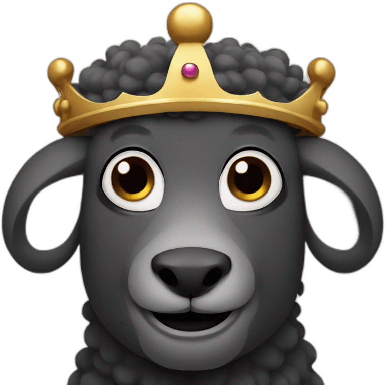 King black sheep face with crown emoji