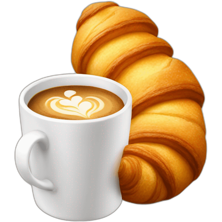 coffee with croissant emoji