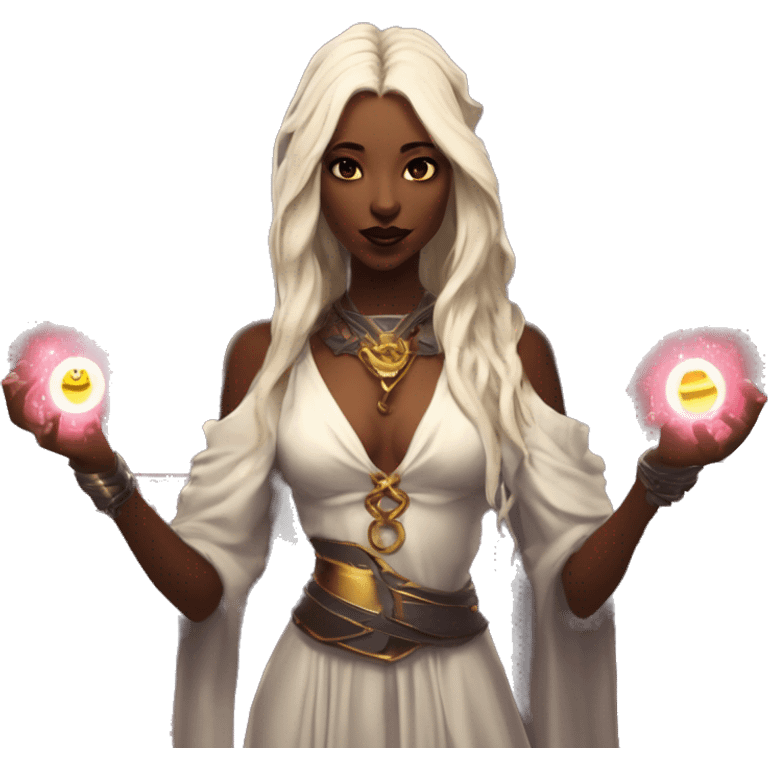 "Technomancy is the use of magic or mystical powers to control and manipulate technology” + "It's kind of like cyberpunk magic or how in some games, characters hack into systems using magic." 🖥️⚡🧙‍♂️ Make a ancient vampire technomancy goddess emoji