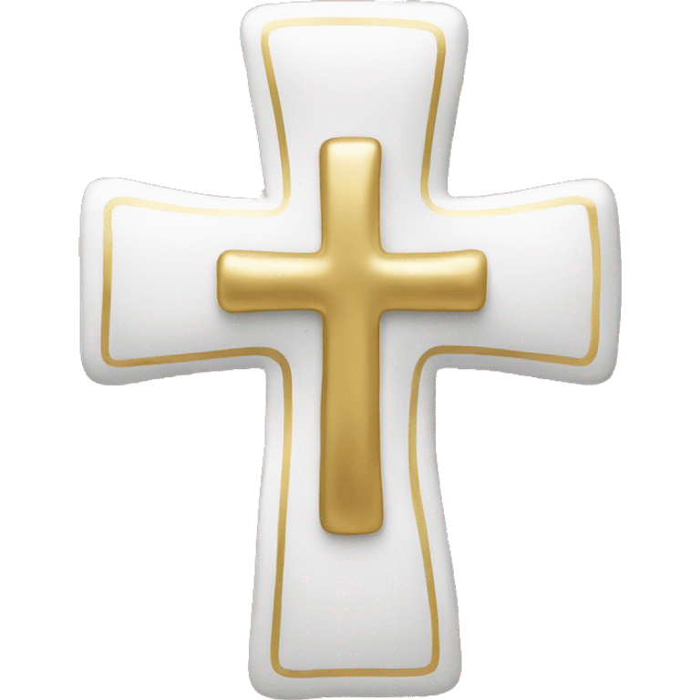 white cross with gold outline emoji