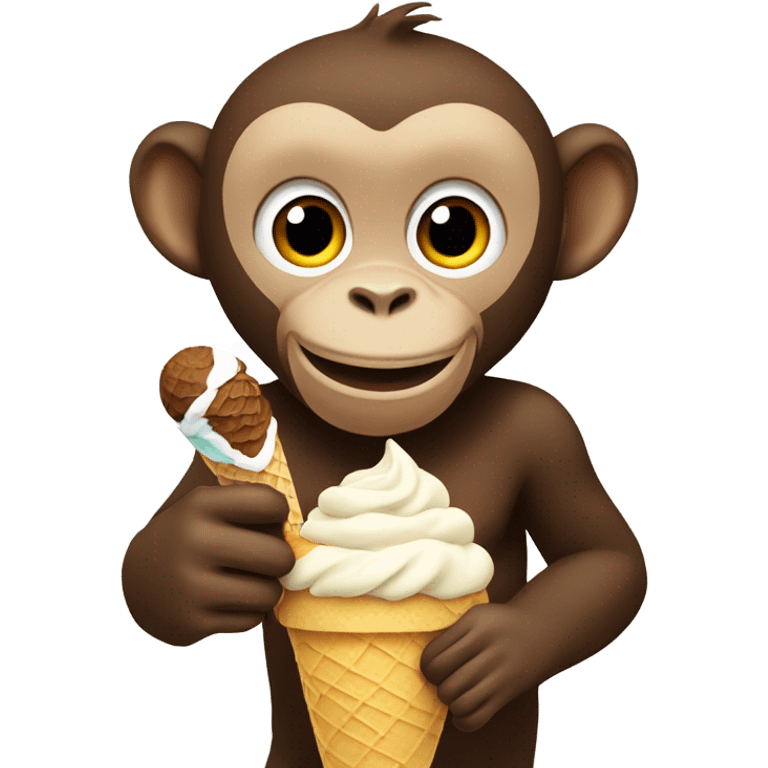 Monkey eating ice cream  emoji