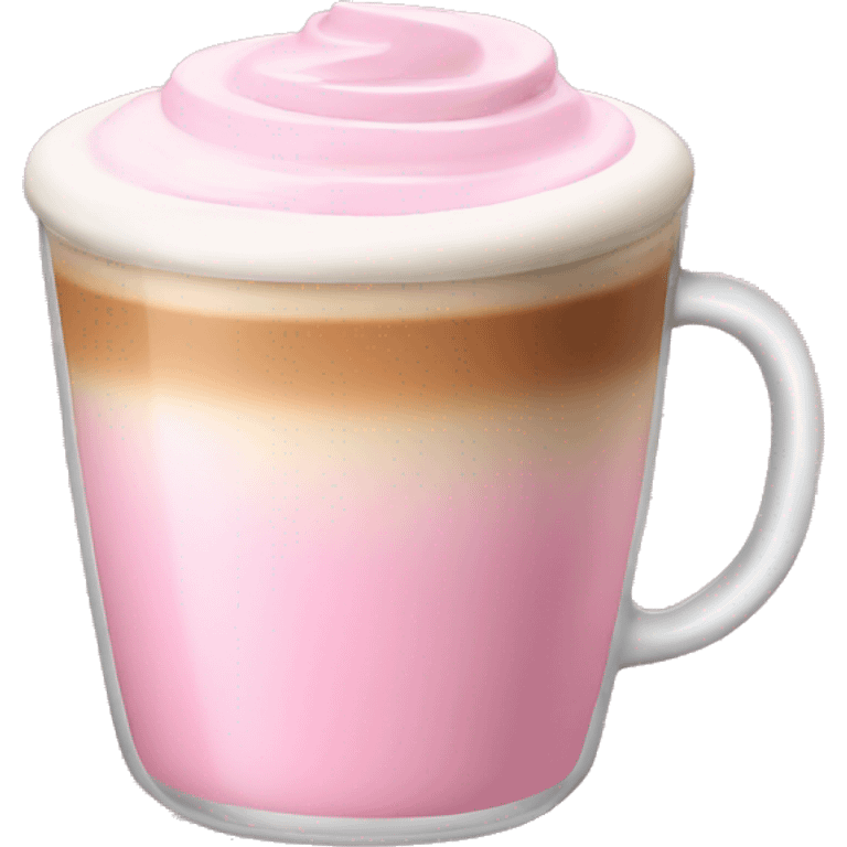 Latte coffee with the pastel pink glass  emoji