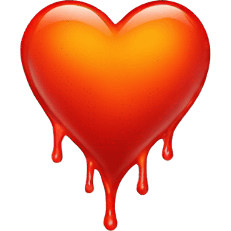 bleeding red heart shape glowing red-orange emoji