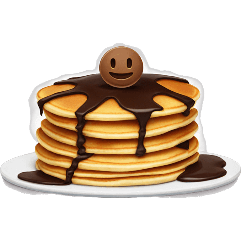 Pancakes with chocolate emoji