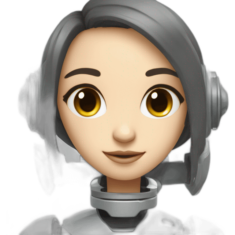 Cute robot girl with real Autonomie emoji