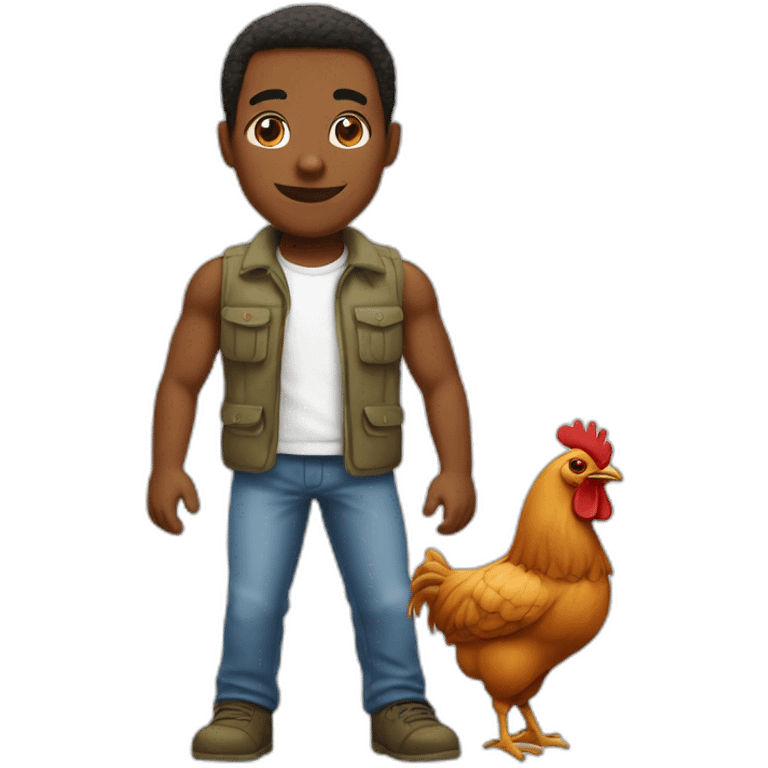 Un africain avec une cuisse de poulet emoji