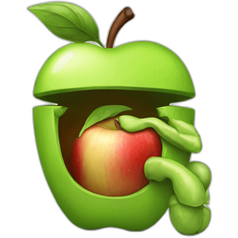 Apple eating Bugdroid emoji