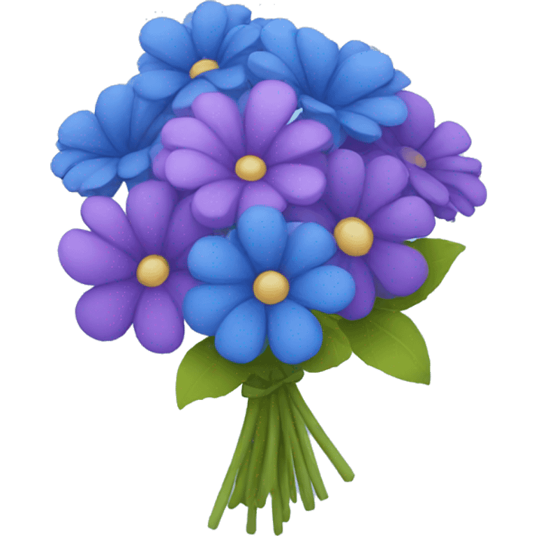 Blue purple flower bouquet emoji