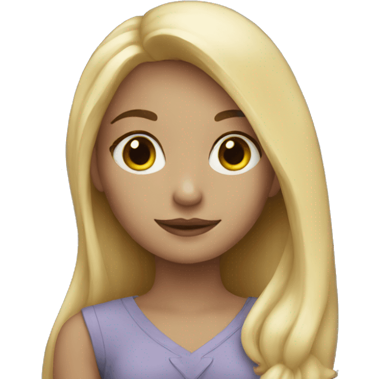 Blonde girl with moon emoji