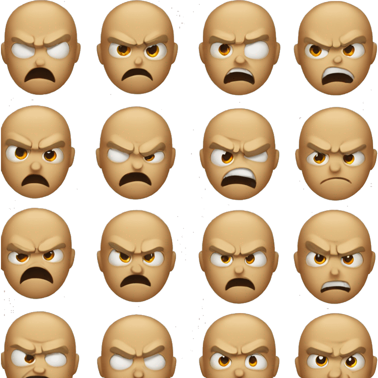 angry face, different shape emoji