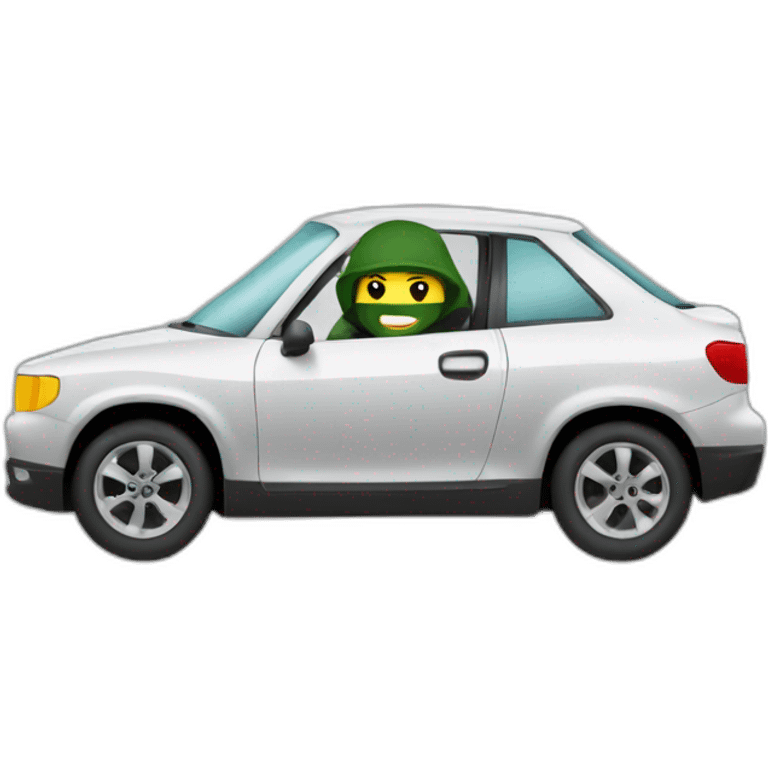 Ninja driving a car  emoji