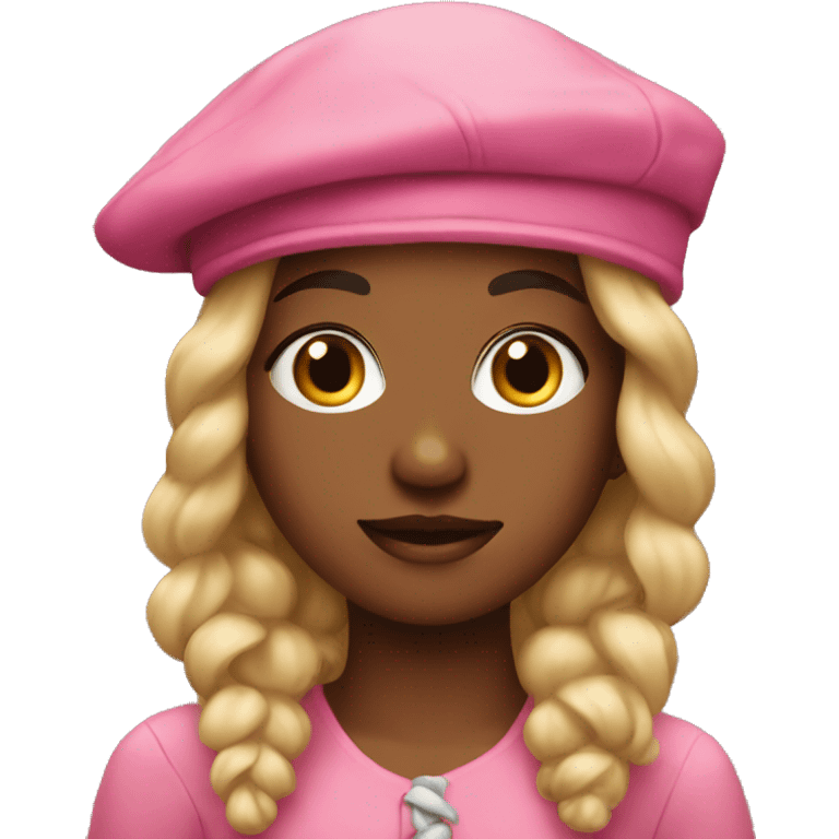 girl artist in a pink beret emoji