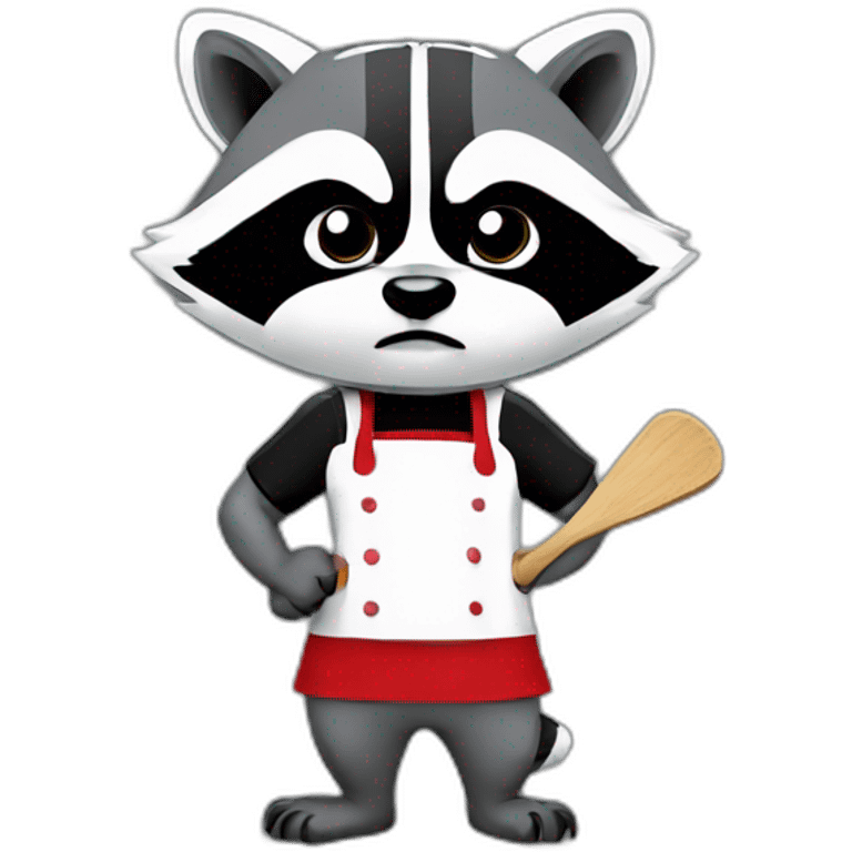 racoon cheff angry with River Plate T-shirt emoji