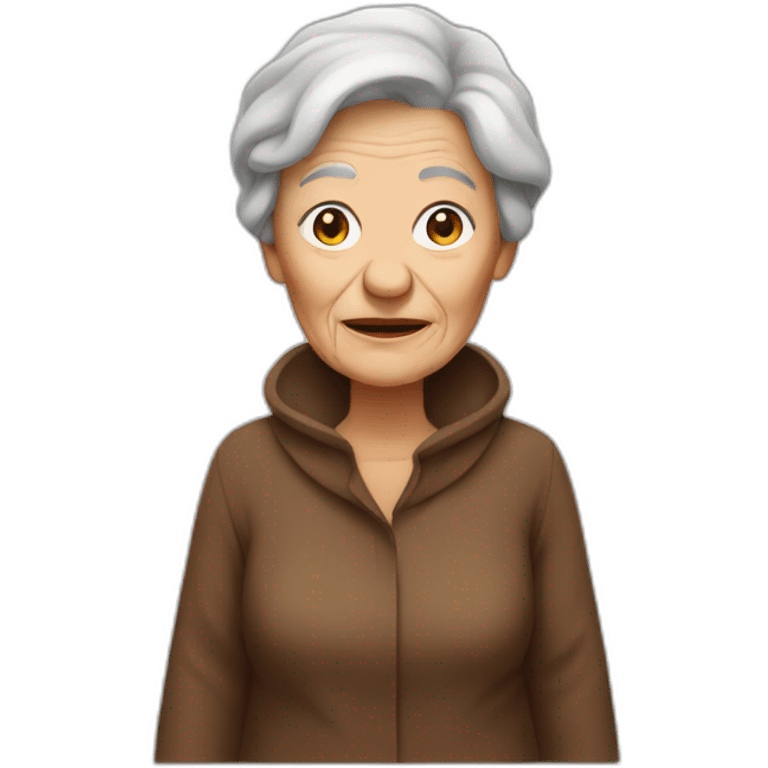 Old Woman with brown clothes and mutch emoji