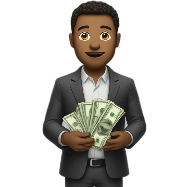 Elon holding money in his hands emoji