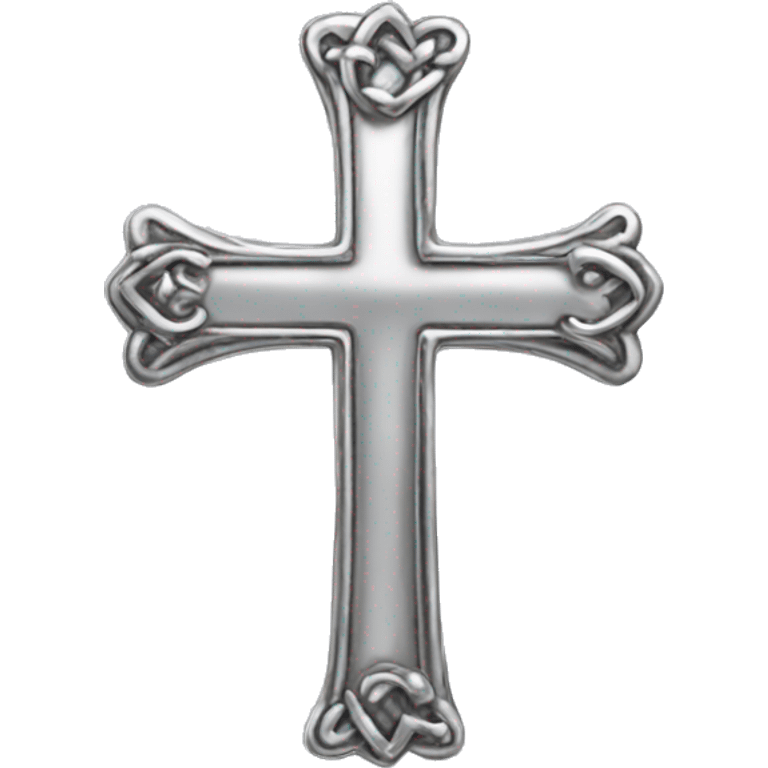 dainty simple silver cross emoji