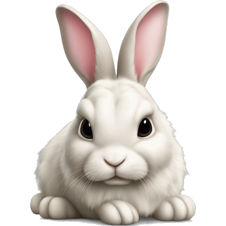 Realistic small bunny rabbit isolated . emoji