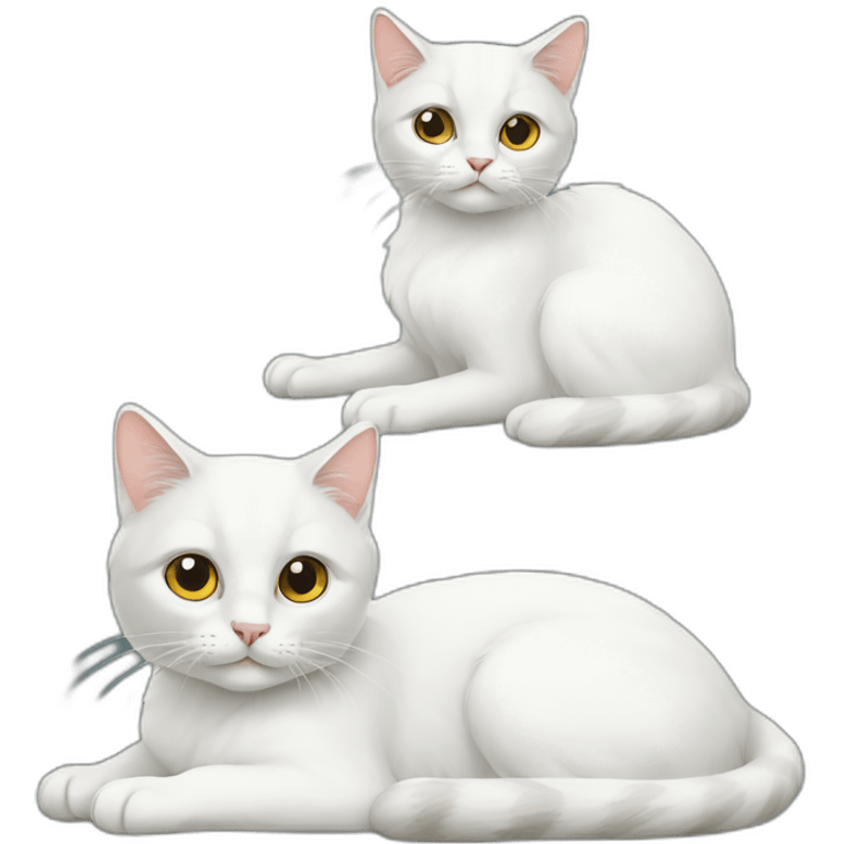 two-white-cats emoji