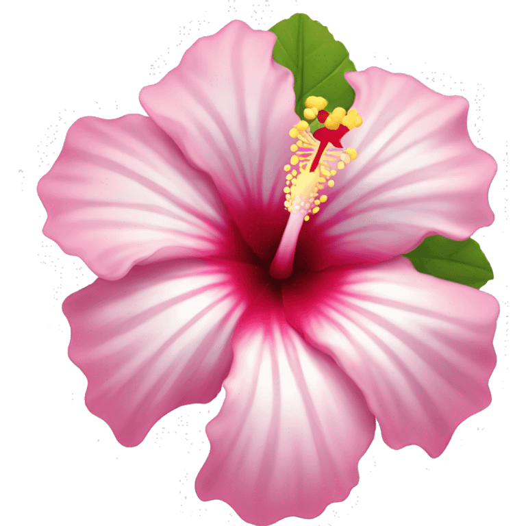 Hibiscus flower in pink and white  emoji