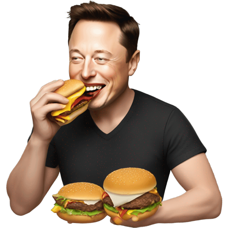 Elon musk eating Burger emoji