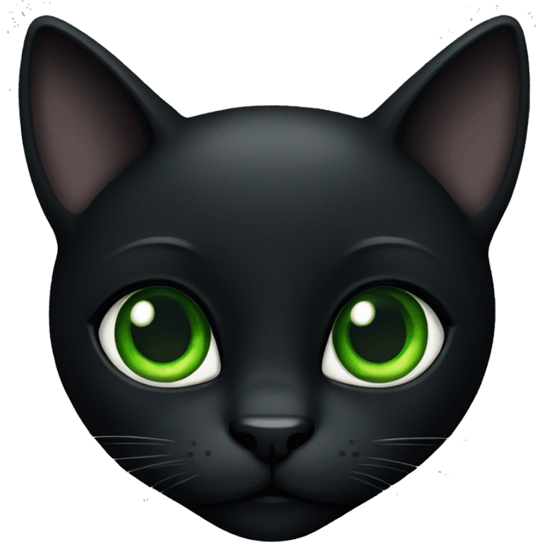 Black cat green eyes emoji