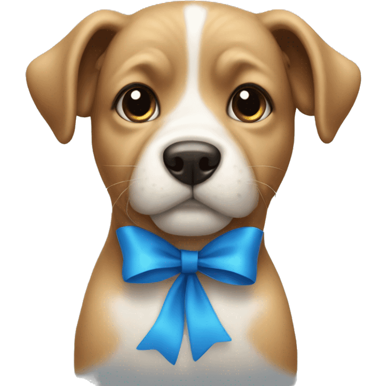 Dog with blue bow emoji