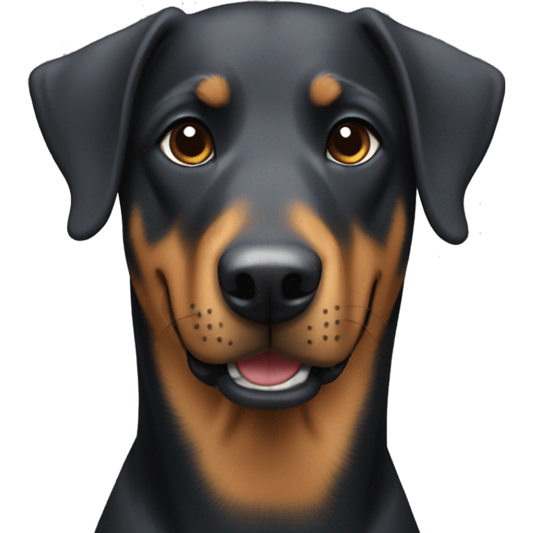 Beauceron dog with short cropped ears  emoji