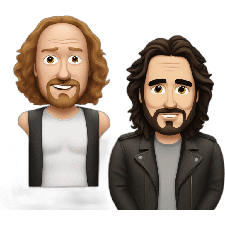 Louis C.K. And Russell Brand winking emoji