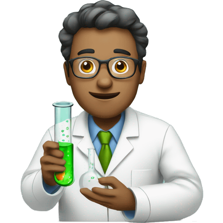 a scientist experimenting using test tubes emoji