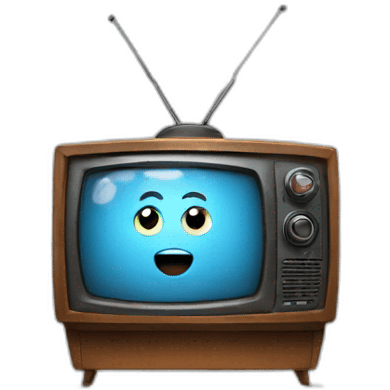 Tv With Cute Face emoji