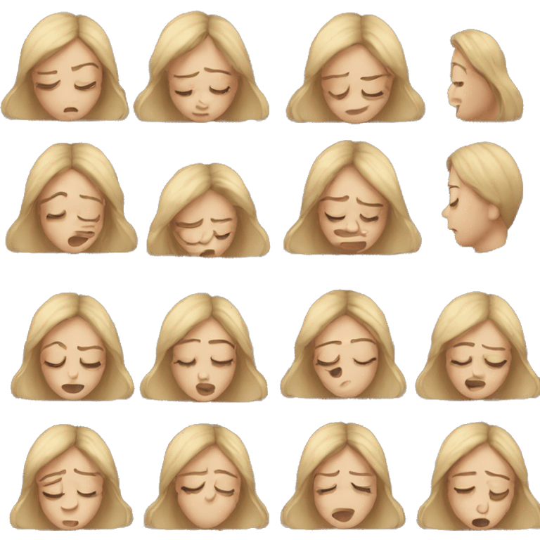 Woman Breathe after crying emotional  emoji