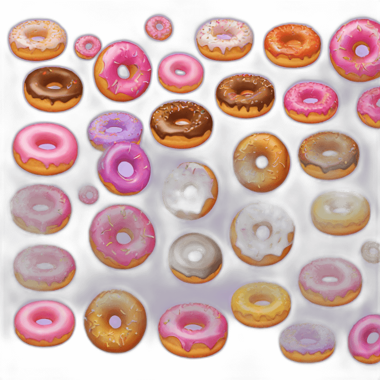 a lots of donut emoji