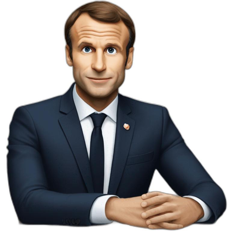 Macron qui fait un doit donneur  emoji