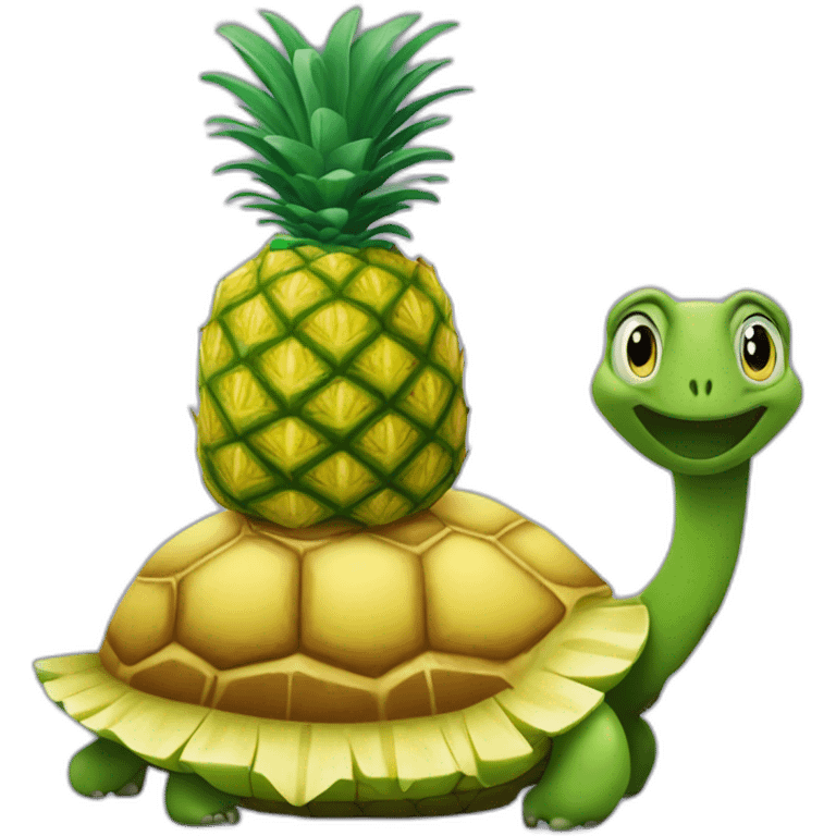 Un ananas sur une tortue verte emoji