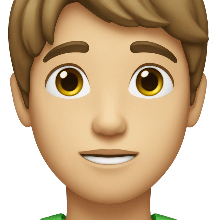 boy with green eyes brown hair and fine lips emoji