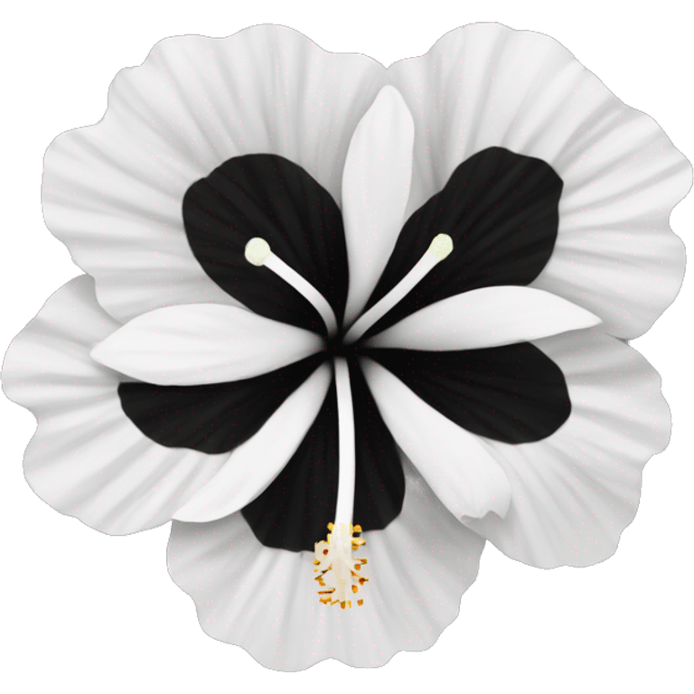 a flower having black-white petals similar   to the texture of a hibiscus  emoji