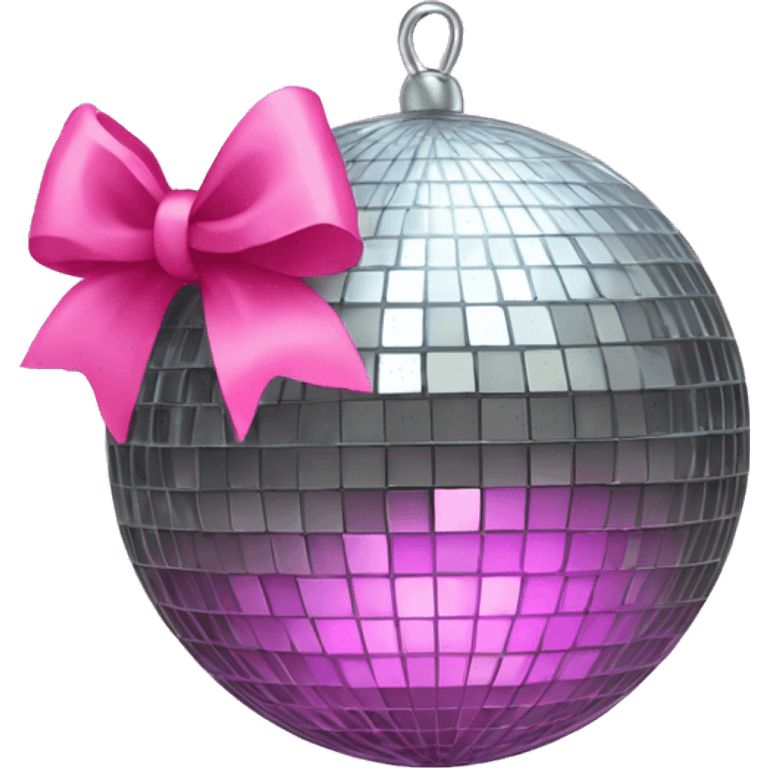 disco ball with pink bow  emoji