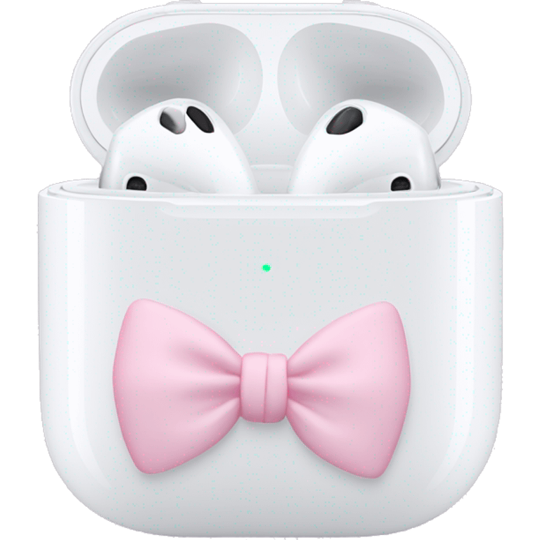 AirPods Max in white with pastel pink bows  emoji