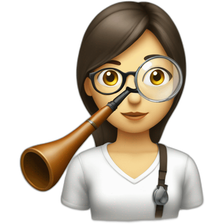 argentine girl magnifying glass and pipe emoji