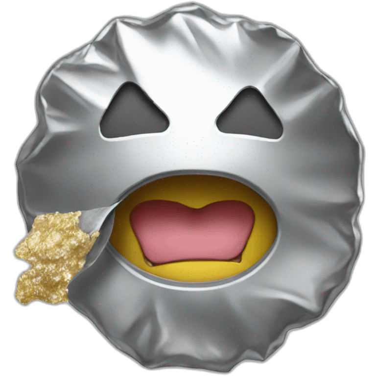 Chewing on tinfoil emoji