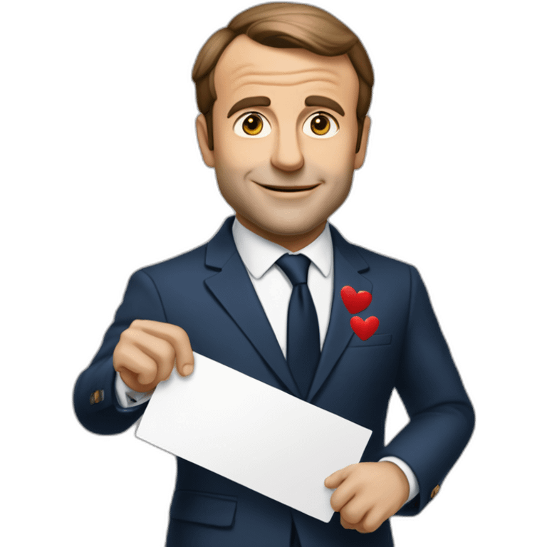 Macron-avec-une-pancarte-"love-brigitte"" emoji