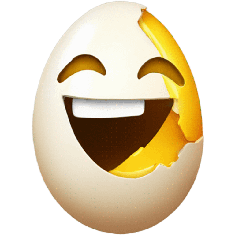 Cracked egg laughing emoji