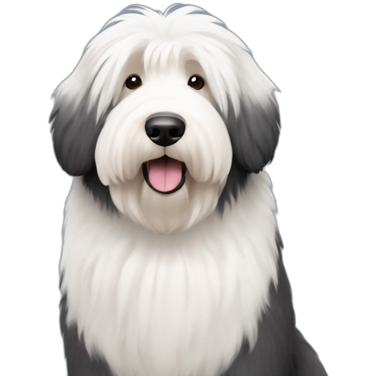 Dog old english sheepdog full-height emoji