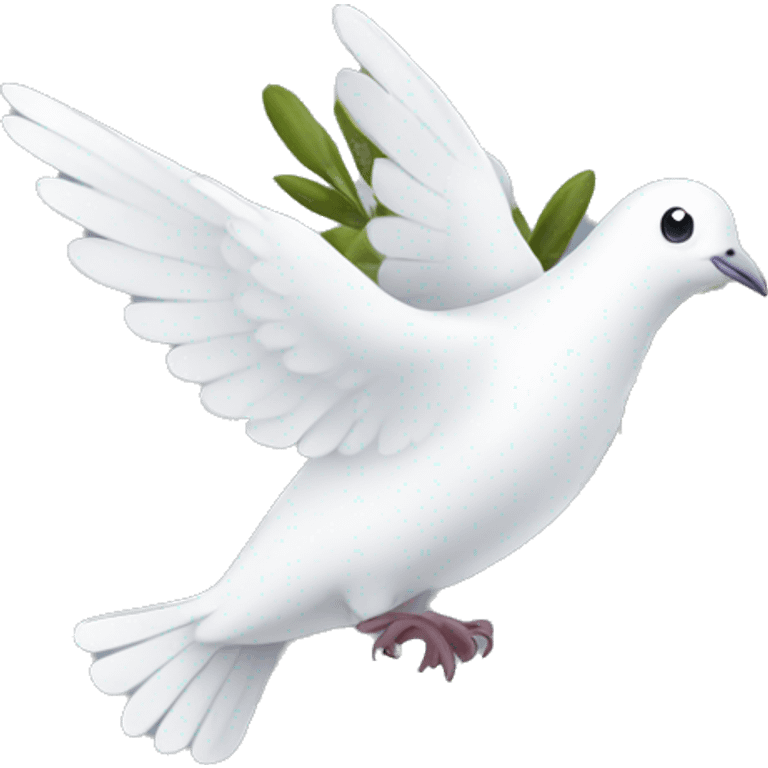 white dove with olive branch emoji