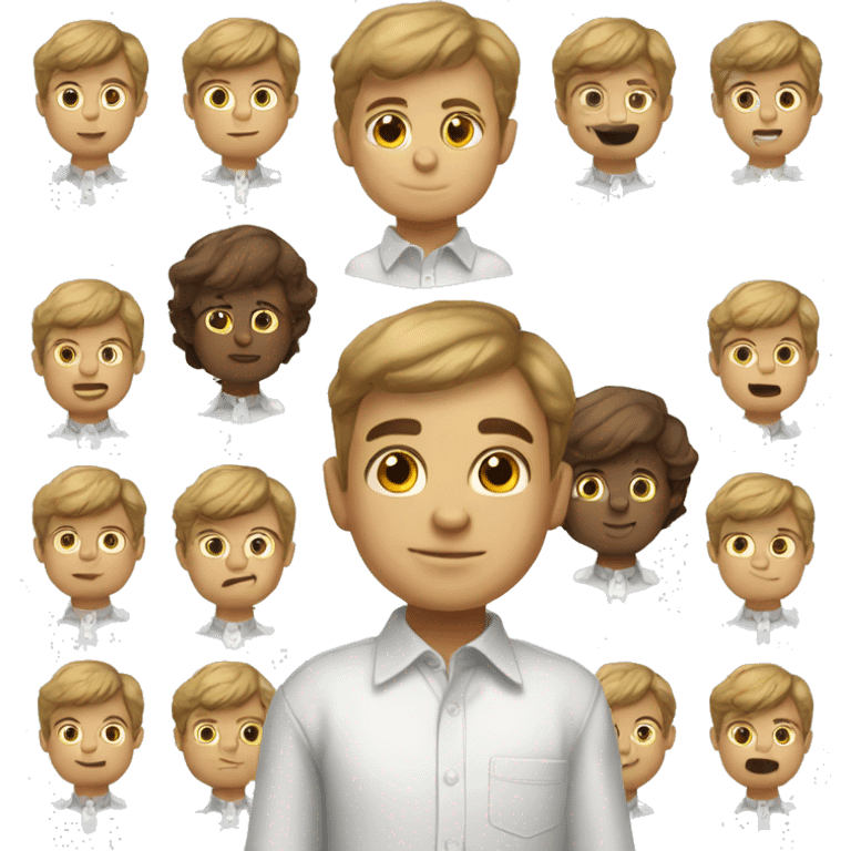 Cute boy in white collared shirt emoji