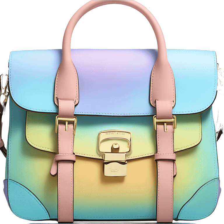 Realistic pastel ombre Michael Kors satchel purse without strap. emoji