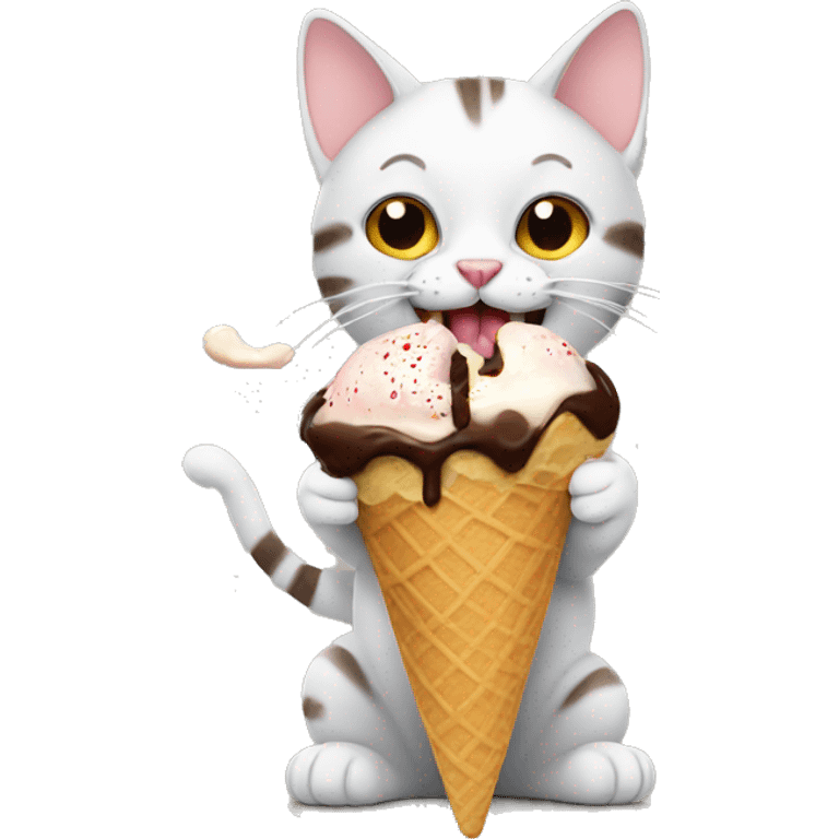 Cat eating icecream  emoji