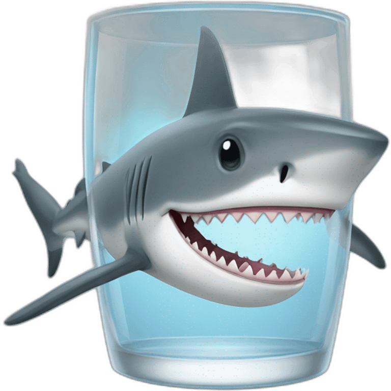 Shark wear a glass emoji